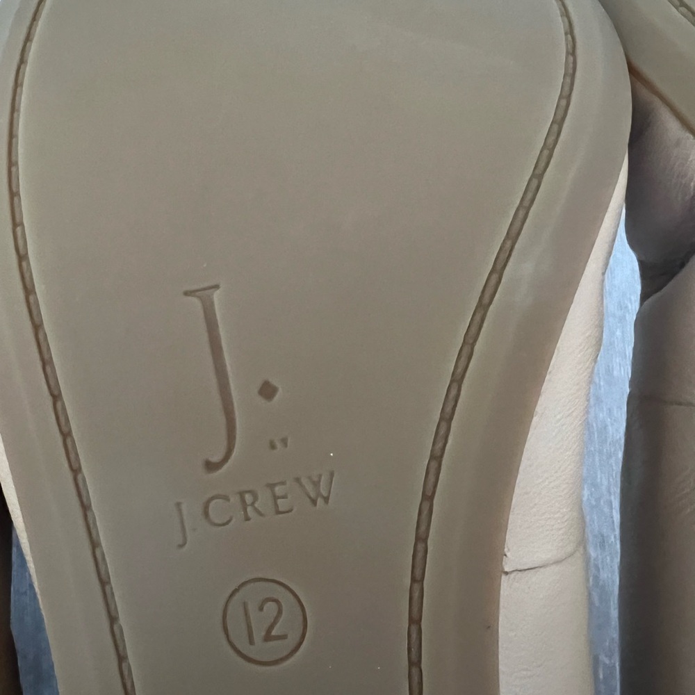 Two pairs of J. Crew Factory Women's Leather Ballet Flats in tan and beige - Picture 6 of 9
